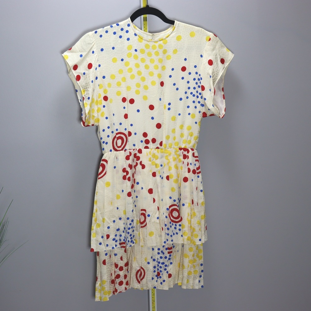 Neiman Marcus Amy Lachs Dress Womens 4 Multicolor Excellent Vintage Polka Dot